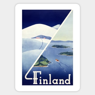 Vintage Travel Poster Finland Sticker